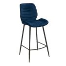 Velvet barkruk Tony - Donkerblauw