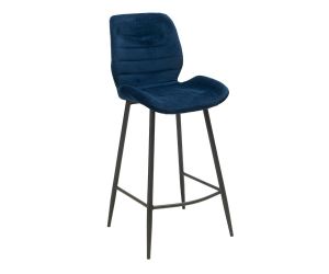 Velvet barkruk Tony - Donkerblauw