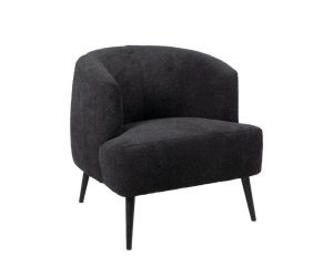 Bouclé Fauteuil Norah - Zwart