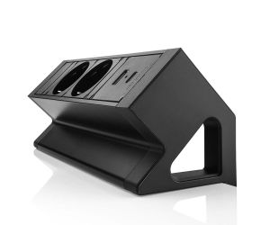 Stekkerdoos Power Desk UP 2.0 - 2-voudig met 2 USB - Zwart
