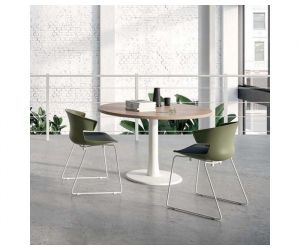Vergadertafel rond met schaduwgrijs frame