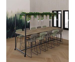 Verrijdbare vergadertafel Olka 110 cm hoog - 320 x 100 cm