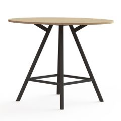 Hoge vergadertafel Ypsilon rond zwart onderstel