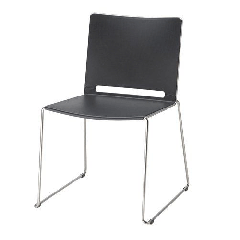 Kantinestoel Bravo zwart met chroom