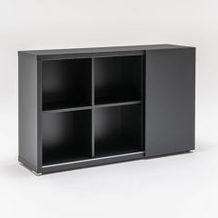 Kast in mat zwart (6 vakken)