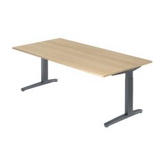 L-poot bureau Jula (Kleuren: Eiken / Antraciet)