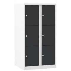 Lockerkast Basic 2.6 wit met zwarte deuren