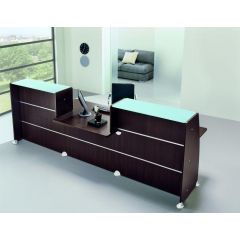 Receptiebalie Glas Recht (kleur wengé niet meer verkrijgbaar)