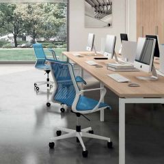 Vergaderstoel Preveza blauw wit