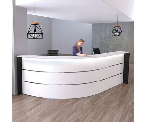 VidaXL - Receptiebalie - 100x40x104 - cm - bewerkt - hout - wit VidaXL - Receptiebalie - 100x40x104 - cm - bewerkt - hout - wit